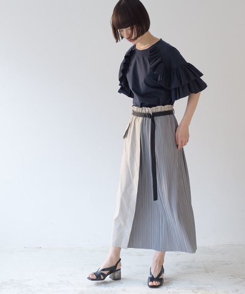 La SRIC（ラスリック）の「La SRIC / 袖フリルBL（シャツ/ブラウス・レディース・ネイビー/オフホワイト・38）」の22枚目の写真