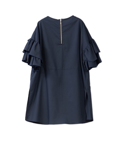 La SRIC（ラスリック）の「La SRIC / 袖フリルBL（シャツ/ブラウス・レディース・ネイビー/オフホワイト・38）」の8枚目の写真