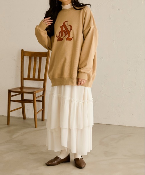 Ambre Neige（アンブルネージュ）の「オーバーロゴスウェット／【WEB/EC限定商品】（スウェット・レディース・アイボリー/ベージュ・FREE）」の4枚目の写真