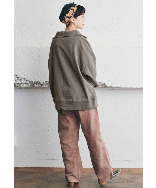 MEDE19F（メデジュウキュウ）の「ＭＥＤＥ１９Ｆ　ジップスウェットプルオーバー（スウェット・レディース・チャコールグレー/ベージュ・MEDIUM/LARGE/X-LARGE/XX-LARGE）」の5枚目の写真