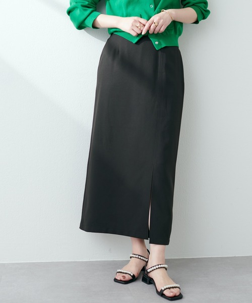 natural couture（ナチュラルクチュール）の「【セットアップ着用可】タイトスリットスカート（スカート・レディース・ブラック/ライトベージュ/ベージュ・FREE）」の8枚目の写真