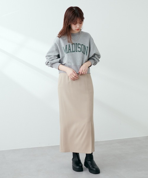 natural couture（ナチュラルクチュール）の「【セットアップ着用可】タイトスリットスカート（スカート・レディース・ブラック/ライトベージュ/ベージュ・FREE）」の5枚目の写真