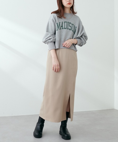 natural couture（ナチュラルクチュール）の「【セットアップ着用可】タイトスリットスカート（スカート・レディース・ブラック/ライトベージュ/ベージュ・FREE）」の9枚目の写真