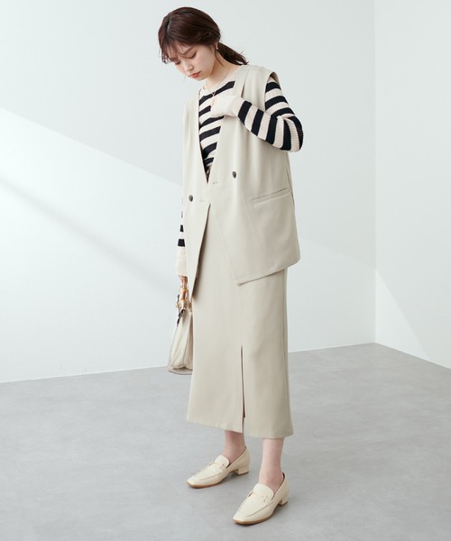 natural couture（ナチュラルクチュール）の「【セットアップ着用可】タイトスリットスカート（スカート・レディース・ブラック/ライトベージュ/ベージュ・FREE）」の10枚目の写真