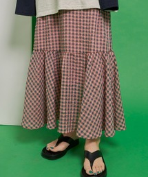 Auntie Rosa Holiday | シャーリングギンガム切替スカート(スカート)