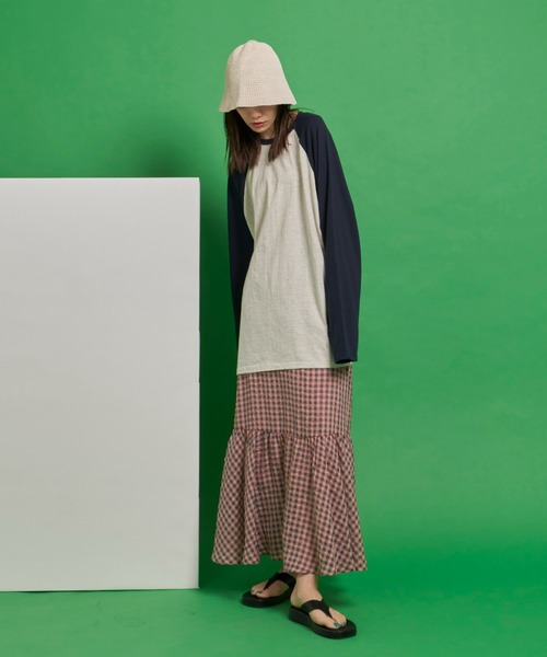 Auntie Rosa Holiday(アンティローザホリデー)の「シャーリングギンガム切替スカート(スカート・レディース・ブラック/ピンク・FREE)」の11枚目の写真