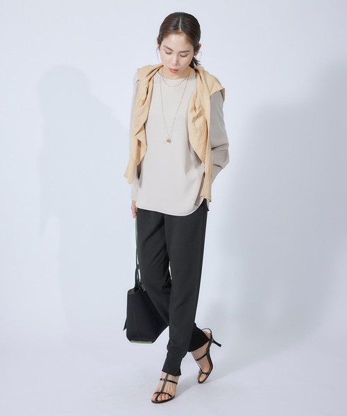 ROPE'（ロペ）の「バックスリットカットジョーゼットジョグパンツ（その他パンツ・レディース・ブラック/ベージュ系その他2・38）」の3枚目の写真