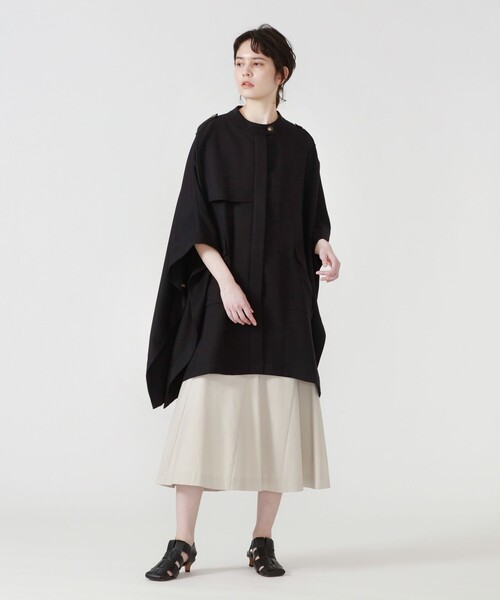 LOVELESS（ラブレス）の「ツィルストレッチミリタリーポンチョ（ポンチョ・レディース・ベージュ系その他7/ブラック・36）」の3枚目の写真