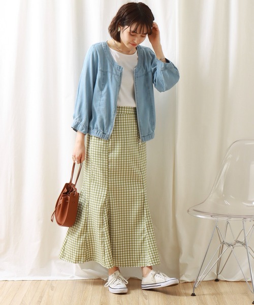 libelle more（リベル モア）の「《ウォッシャブル》リヨセルデニムクルーネックブルゾン（デニムジャケット・レディース・サックスブルー/ブルー/インディゴブルー・M/L）」の17枚目の写真