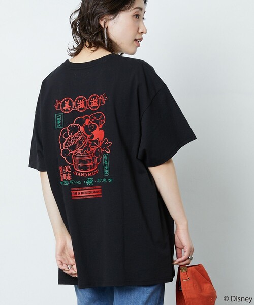 FREAK'S STORE(フリークスストア)の「▽【WEB限定】DISNEY(ディズニー) ミッキーマウス/別注チャイナロゴ刺繍Tシャツ(Tシャツ/カットソー・レディース・オフホワイト/ナチュラル/チャコールグレー/ブラック・フリ-)」の2枚目の写真