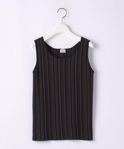 green label relaxing（グリーンレーベルリラクシング）の「マルチストライプ ノースリーブ プルオーバー ニット -ウォッシャブル-（ニット/セーター・レディース・モカ/オフホワイト/ブラウン・FREE）」の10枚目の写真