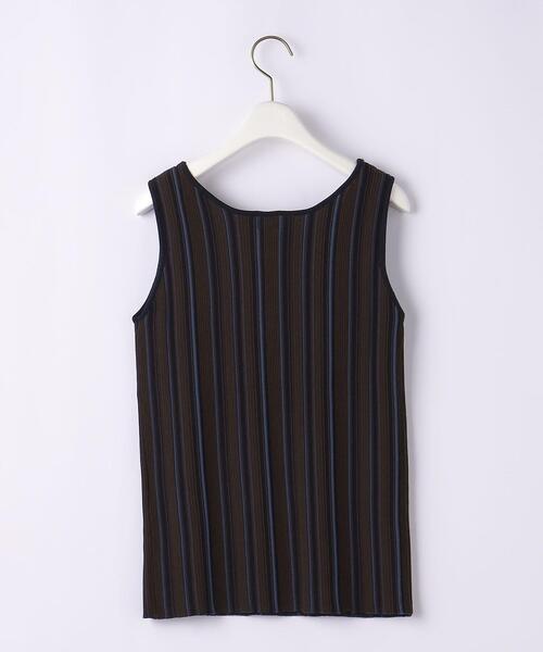 green label relaxing（グリーンレーベルリラクシング）の「マルチストライプ ノースリーブ プルオーバー ニット -ウォッシャブル-（ニット/セーター・レディース・モカ/オフホワイト/ブラウン・FREE）」の11枚目の写真