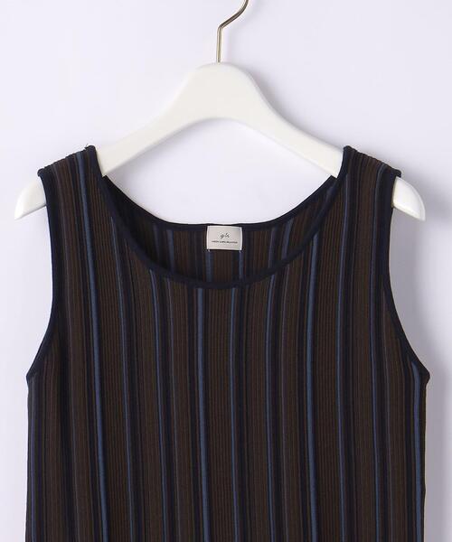 green label relaxing（グリーンレーベルリラクシング）の「マルチストライプ ノースリーブ プルオーバー ニット -ウォッシャブル-（ニット/セーター・レディース・モカ/オフホワイト/ブラウン・FREE）」の12枚目の写真