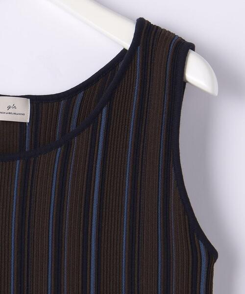 green label relaxing（グリーンレーベルリラクシング）の「マルチストライプ ノースリーブ プルオーバー ニット -ウォッシャブル-（ニット/セーター・レディース・モカ/オフホワイト/ブラウン・FREE）」の13枚目の写真