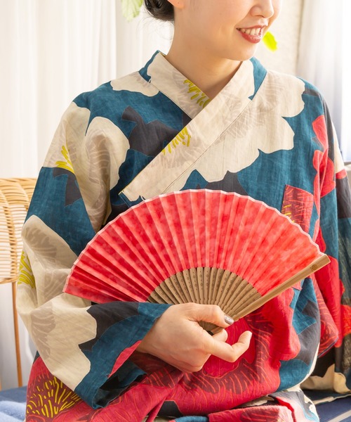 カヤ(カヤ)の「【カヤ】むら染め扇子(扇子/うちわ・レディース・ダークグレー/ライトブルー/ネイビー/ライトパープル/レッド/ライトグレー/ミント・FREE)」の7枚目の写真