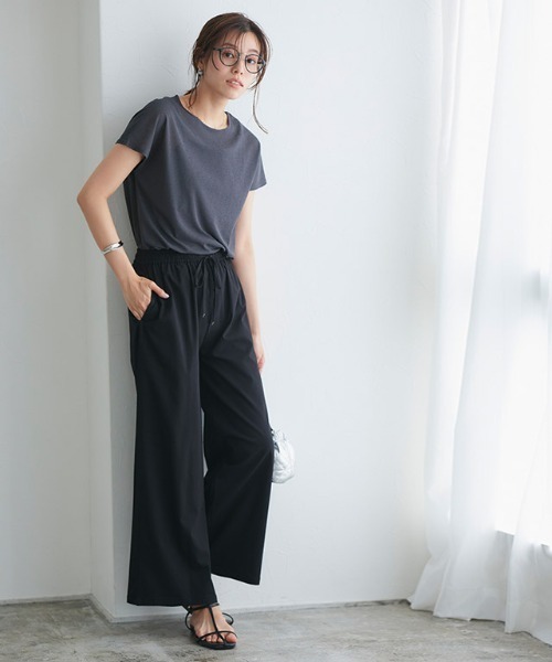 Pierrot（ピエロ）の「ストレッチツイルワイドパンツ（その他パンツ・レディース・ブラック/ブルー系その他/モカ/グレイッシュベージュ/ネイビー/チャコール/チャコールグレー/ブルー系その他2・PS/L/PL/M/S/PM）」の18枚目の写真