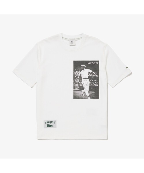 LACOSTE L!VE（ラコステライブ）の「ラコステライブ ルネ・ラコステフォトプリントTシャツ（Tシャツ/カットソー・メンズ・ホワイト/グリーン・M/L/S/XS）」の2枚目の写真