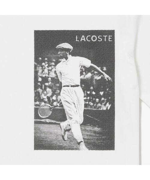 LACOSTE L!VE（ラコステライブ）の「ラコステライブ ルネ・ラコステフォトプリントTシャツ（Tシャツ/カットソー・メンズ・ホワイト/グリーン・M/L/S/XS）」の13枚目の写真