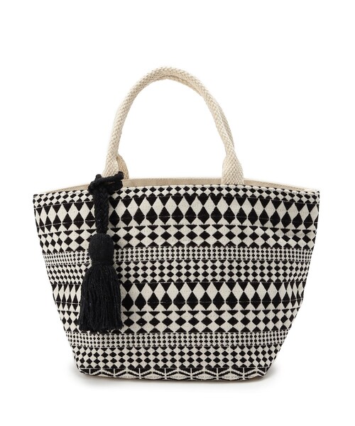 SHOO・LA・RUE（シューラルー）の「◆【インド綿】船底ランチトートバッグ（トートバッグ・レディース・ライトパープル/ブラック系/ダークグリーン系・00）」の2枚目の写真