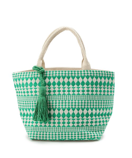 SHOO・LA・RUE（シューラルー）の「◆【インド綿】船底ランチトートバッグ（トートバッグ・レディース・ライトパープル/ブラック系/ダークグリーン系・00）」の3枚目の写真