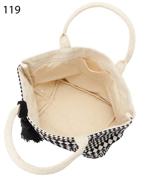 SHOO・LA・RUE（シューラルー）の「◆【インド綿】船底ランチトートバッグ（トートバッグ・レディース・ライトパープル/ブラック系/ダークグリーン系・00）」の9枚目の写真