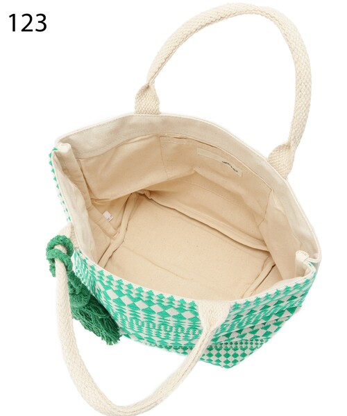 SHOO・LA・RUE（シューラルー）の「◆【インド綿】船底ランチトートバッグ（トートバッグ・レディース・ライトパープル/ブラック系/ダークグリーン系・00）」の10枚目の写真