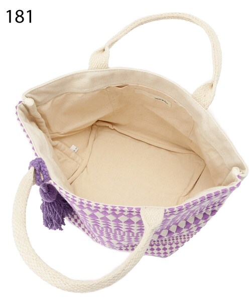 SHOO・LA・RUE（シューラルー）の「◆【インド綿】船底ランチトートバッグ（トートバッグ・レディース・ライトパープル/ブラック系/ダークグリーン系・00）」の11枚目の写真