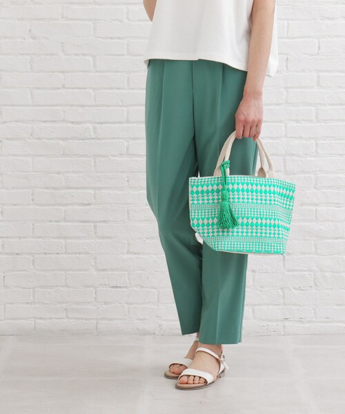 SHOO・LA・RUE（シューラルー）の「◆【インド綿】船底ランチトートバッグ（トートバッグ・レディース・ライトパープル/ブラック系/ダークグリーン系・00）」の15枚目の写真