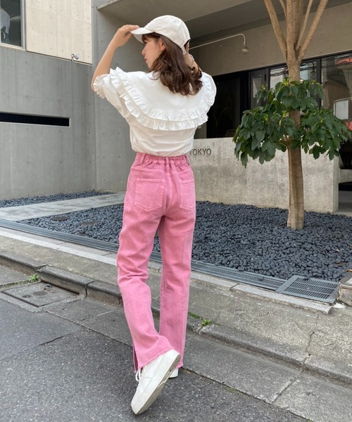 one after another NICE CLAUP(ワンアフターアナザーナイスクラップ)の「premiumデニム(デニムパンツ・レディース・ピンク/ブルー/ネイビー・SMALL/MEDIUM)」の5枚目の写真