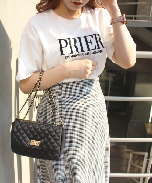 INGNI（イング）の「ロゴ刺しゅう入り半袖Tシャツ（Tシャツ/カットソー・レディース・ホワイト×ピンク/ホワイト×ブラック/ホワイト×ブルー/ブルー系2・M）」の2枚目の写真