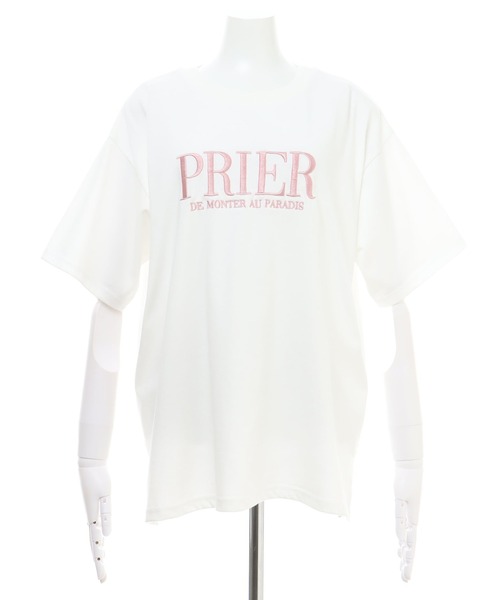 INGNI（イング）の「ロゴ刺しゅう入り半袖Tシャツ（Tシャツ/カットソー・レディース・ホワイト×ピンク/ホワイト×ブラック/ホワイト×ブルー/ブルー系2・M）」の19枚目の写真