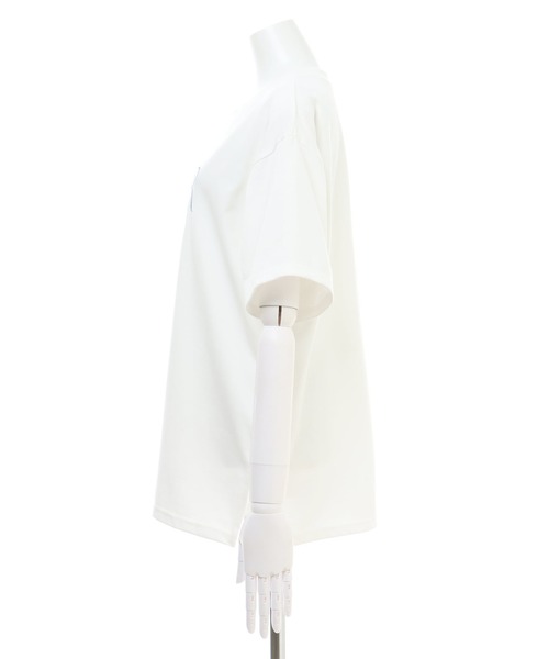 INGNI（イング）の「ロゴ刺しゅう入り半袖Tシャツ（Tシャツ/カットソー・レディース・ホワイト×ピンク/ホワイト×ブラック/ホワイト×ブルー/ブルー系2・M）」の14枚目の写真