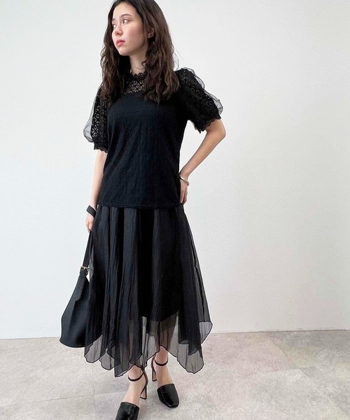 toucher du brise（トゥシェドブリーズ）の「総レース ガーリー ブラウス（シャツ/ブラウス・レディース・ブラック/オフホワイト/イエロー・M）」の2枚目の写真