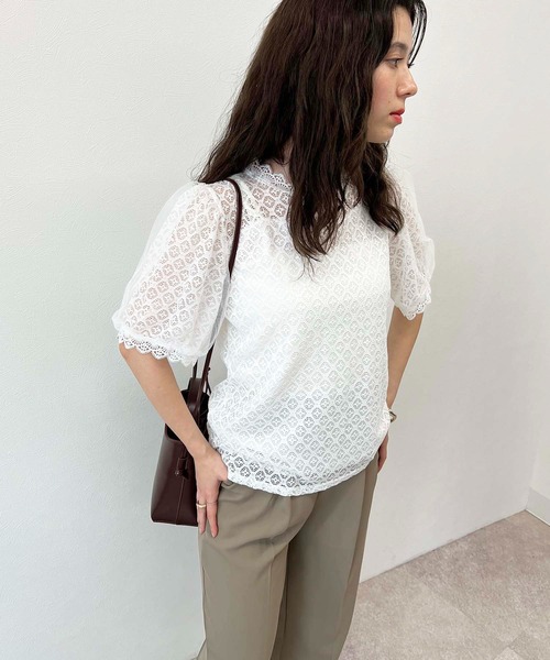 toucher du brise（トゥシェドブリーズ）の「総レース ガーリー ブラウス（シャツ/ブラウス・レディース・ブラック/オフホワイト/イエロー・M）」の4枚目の写真