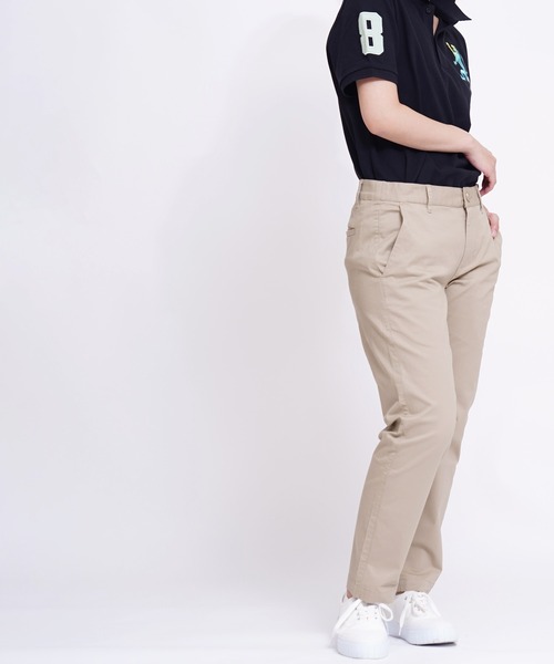 GIORDANO（ジョルダーノ）の「[GIORDANO] コットンツイルストレッチテーバードチノ（チノパンツ・レディース・ベージュ/ブラック・30inch/28inch/38inch/40inch/34inch/32inch）」の9枚目の写真
