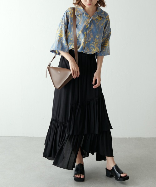 Lui's（ルイス）の「マーブル柄ショートスリーブシャツ（シャツ/ブラウス・メンズ・ホワイト/ブラック/ブルー/グリーン・MEDIUM/SMALL）」の13枚目の写真