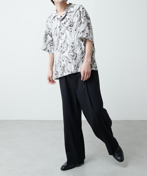 Lui's（ルイス）の「マーブル柄ショートスリーブシャツ（シャツ/ブラウス・メンズ・ホワイト/ブラック/ブルー/グリーン・MEDIUM/SMALL）」の10枚目の写真