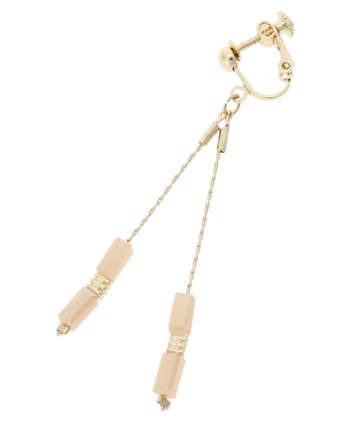 earth music&ecology（アースミュージックアンドエコロジー）の「チェーンスクエアビーズイヤリング（イヤリング・レディース・ブルー/オレンジ・FREE）」の3枚目の写真