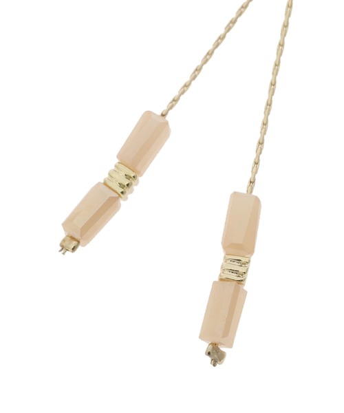 earth music&ecology（アースミュージックアンドエコロジー）の「チェーンスクエアビーズイヤリング（イヤリング・レディース・ブルー/オレンジ・FREE）」の4枚目の写真