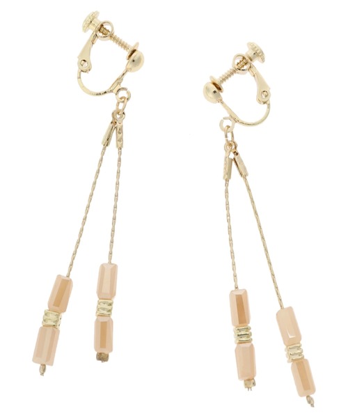 earth music&ecology（アースミュージックアンドエコロジー）の「チェーンスクエアビーズイヤリング（イヤリング・レディース・ブルー/オレンジ・FREE）」の6枚目の写真