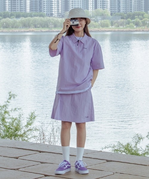 【DAYLIFE 】ナイロンミディスカート / NYLON MIDI SKIRT