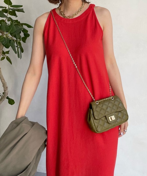 DouDou（ドゥドゥ）の「【新色追加】アメスリワンピース（ワンピース・レディース・チャコールグレー/レッド/ブラウン/ブラック・FREE）」の8枚目の写真