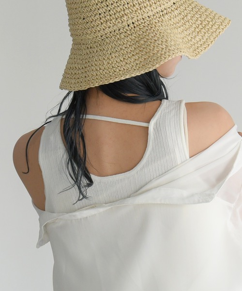 sango(sango)の「バックオープンストリングタンクトップ(タンクトップ・レディース・ブラック/パープル/オフホワイト・FREE)」の1枚目の写真