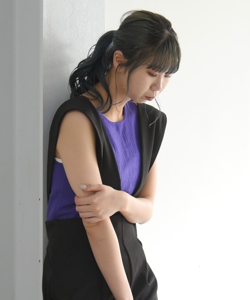 sango(sango)の「バックオープンストリングタンクトップ(タンクトップ・レディース・ブラック/パープル/オフホワイト・FREE)」の19枚目の写真