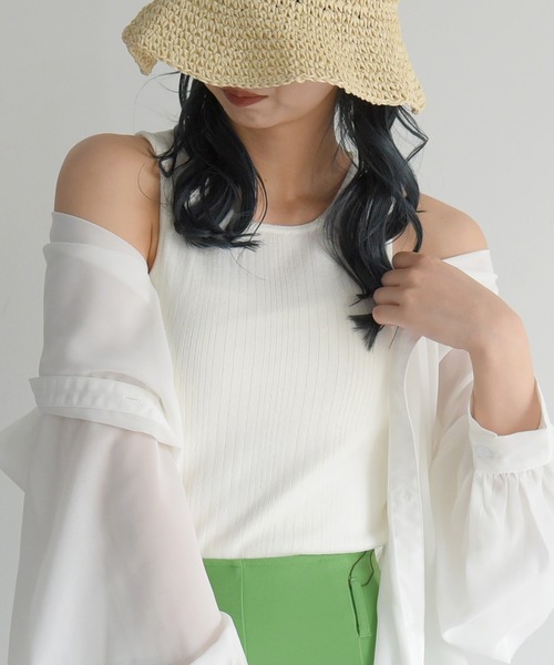 sango(sango)の「バックオープンストリングタンクトップ(タンクトップ・レディース・ブラック/パープル/オフホワイト・FREE)」の5枚目の写真