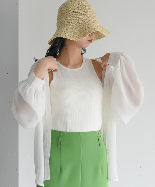 sango(sango)の「バックオープンストリングタンクトップ(タンクトップ・レディース・ブラック/パープル/オフホワイト・FREE)」の8枚目の写真