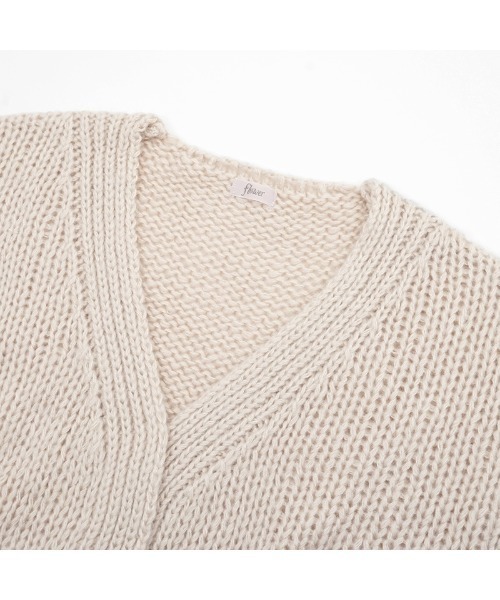 flower（フラワー）の「モヘアタッチニットカーディガン2（カーディガン/ボレロ・レディース・カーキ/アイボリー・FREE）」の7枚目の写真