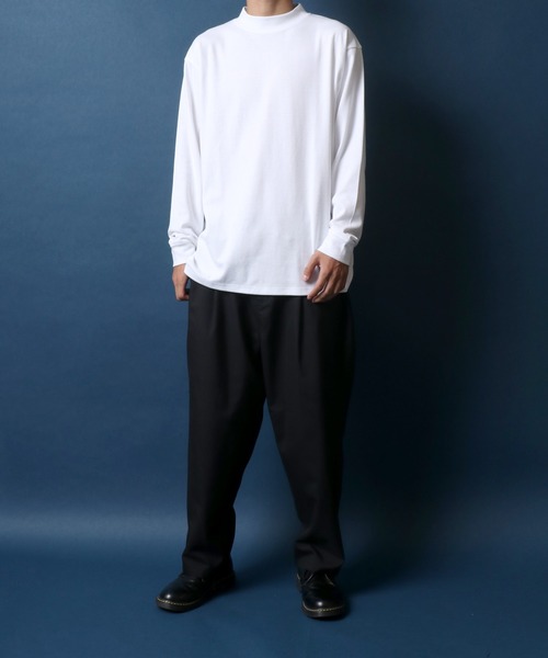 ANPAS（アンパス）の「Ponte Fabric Mockneck Shirt/エコポンチ モックネックシャツ ハイネックシャツ（Tシャツ/カットソー・メンズ・ホワイト/ライトグレー/ブラック・M/L）」の16枚目の写真