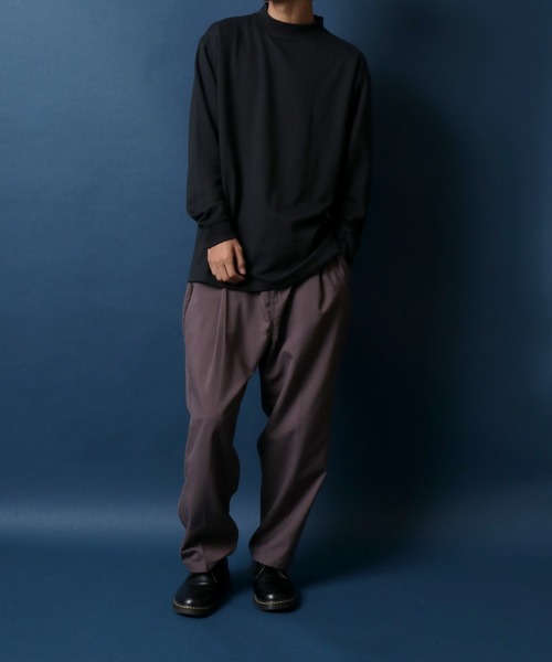 ANPAS（アンパス）の「Ponte Fabric Mockneck Shirt/エコポンチ モックネックシャツ ハイネックシャツ（Tシャツ/カットソー・メンズ・ホワイト/ライトグレー/ブラック・M/L）」の18枚目の写真