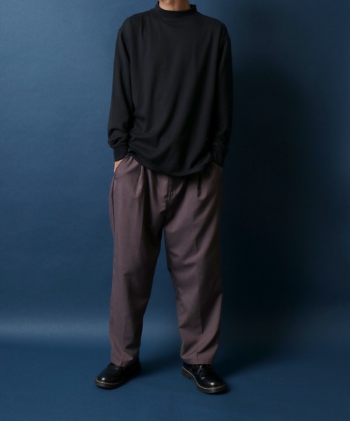 ANPAS（アンパス）の「Ponte Fabric Mockneck Shirt/エコポンチ モックネックシャツ ハイネックシャツ（Tシャツ/カットソー・メンズ・ホワイト/ライトグレー/ブラック・M/L）」の19枚目の写真